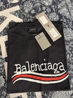 Balenciaga Men’s Black Bleef Logo Crewneck T-Shirt